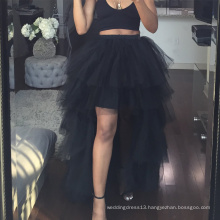 Women Tulle Skirt Irregular High Elastic Waist Sexy Dinner Party Saias Maxi Long Skirt Femme Floor-Length Mesh Tutu Faldas Jupe